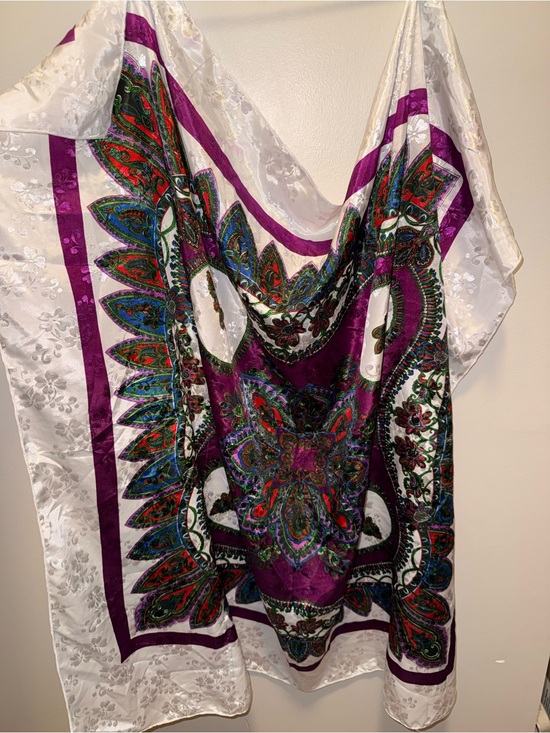 Accessories - Purple Paisley Print Women's Silk-Look Top